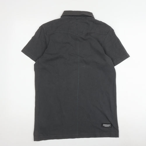 G-Star Men's Black Polo Shirt, Size S, Solid Short Sleeve
