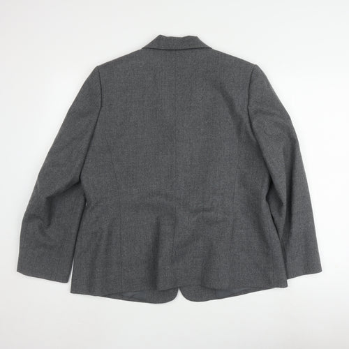 Eastex Women's Grey Wool Blend Blazer, Size 14