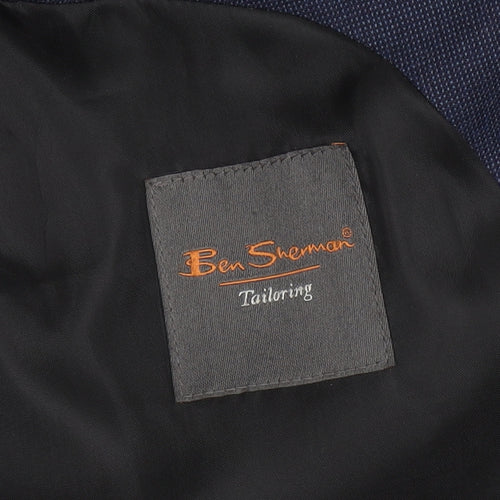 Ben Sherman Men's Blue Double Vented Wool Blend Suit Jacket Size 40 Regular