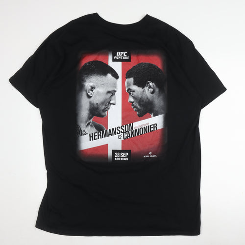 UFC Men's Black Cotton Sports Graphic T-Shirt XL
