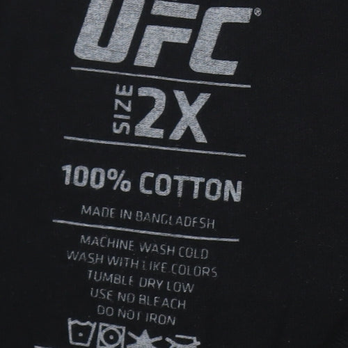 UFC Men's Black Cotton Sports Graphic T-Shirt XL