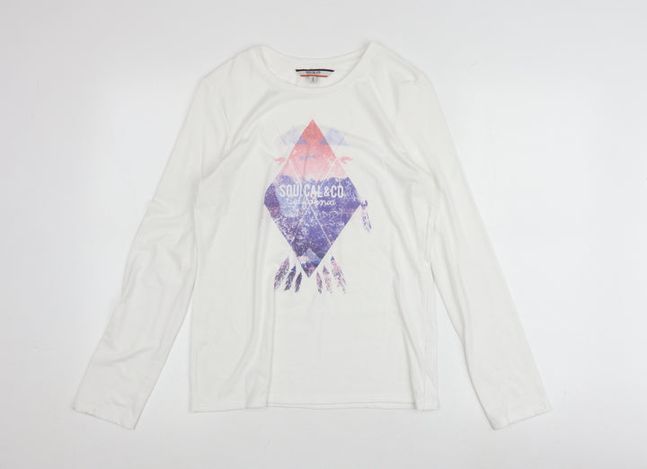 Soulcal & Co Boys White Long Sleeve Graphic Print T-Shirt 13 Years