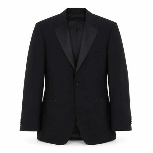 1860 Menswear Black Wool Tuxedo Blazer, Men's 42 R