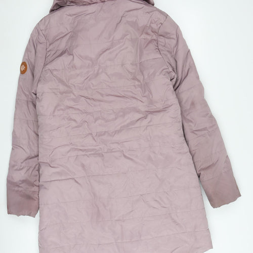 Gelert Women's Purple Puffer Jacket, Size 14, Hooded, Long Length