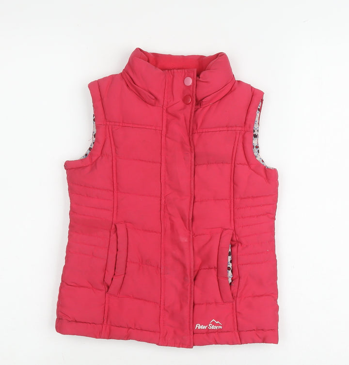 Peter Storm Girls Red Sleeveless Jacket 7-8 Years