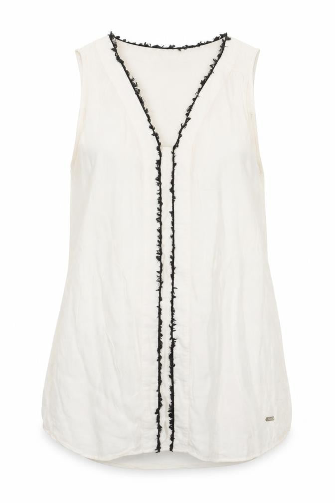 Front view of Tommy Hilfiger Women's White Silk Blouse -, size 2