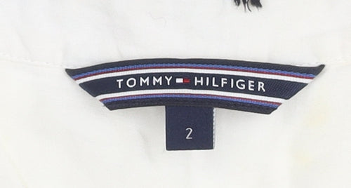 Tommy Hilfiger Women's White Silk Blouse - Size 2