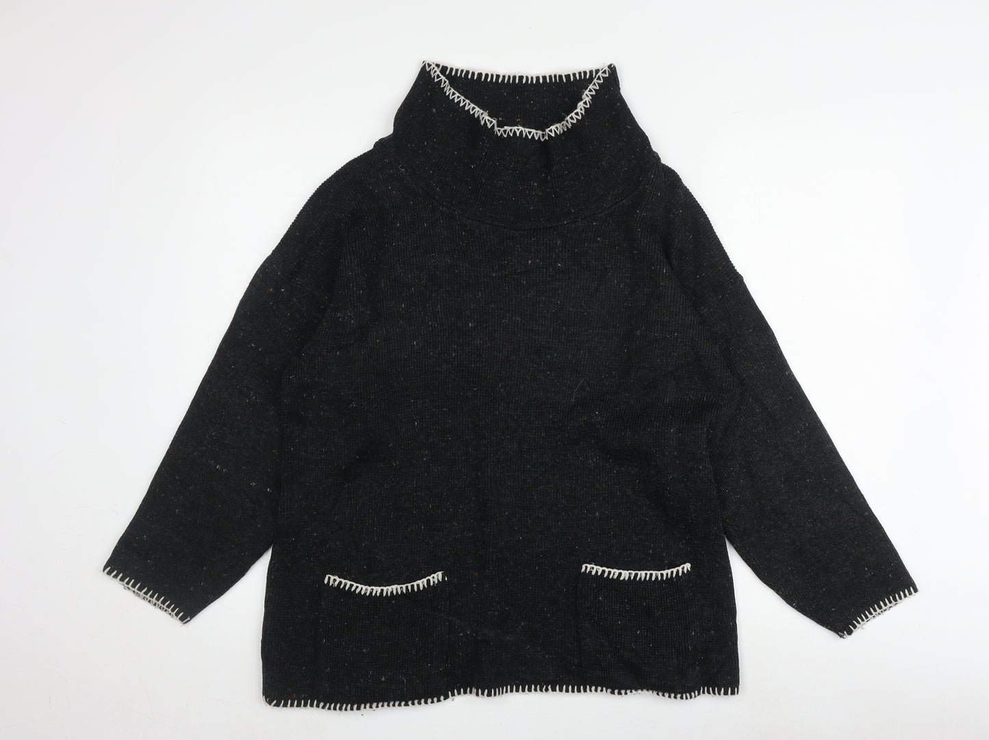 Amari Women's Black High Neck Jumper Size 10