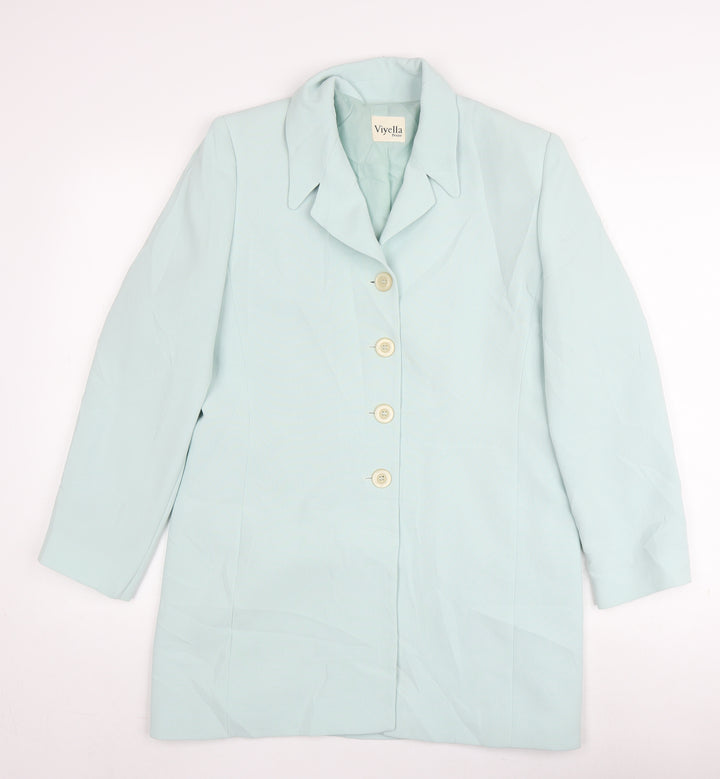 Viyella Women's Green Long Crepe Blazer - UK 8