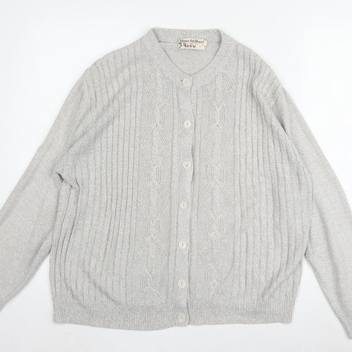 Honor Millburn Grey Women's L Cardigan, Button Accents