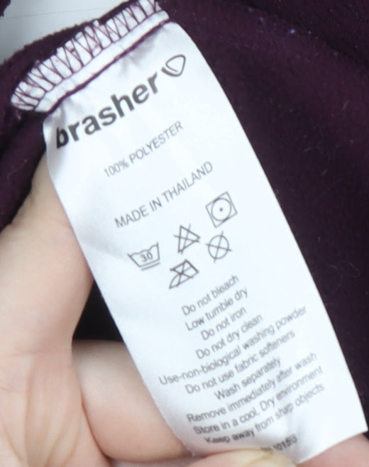 brasher Women’s Purple Full Zip Fleece Sweatshirt, Size 10
