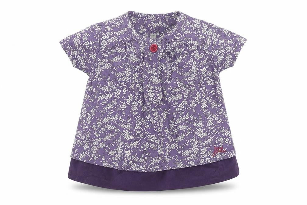 Joules Girls Purple Floral Blouse 0-3 Months