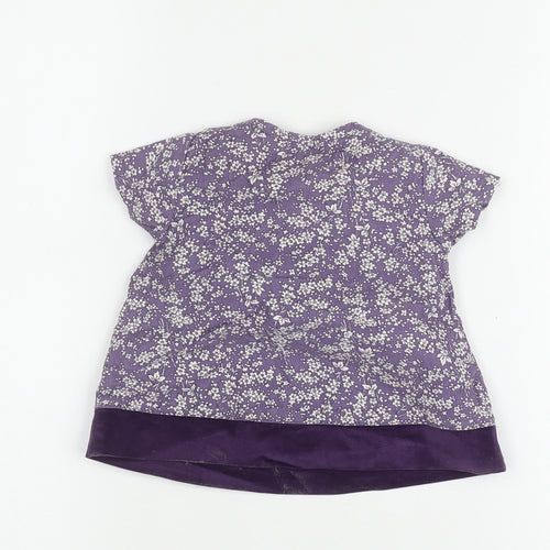 Joules Girls Purple Floral Blouse 0-3 Months