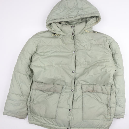 iets frans... Unisex Green Puffer Jacket, Hooded