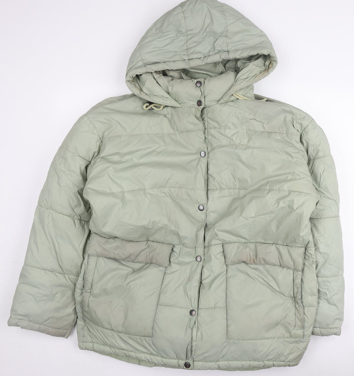 iets frans... Unisex Green Puffer Jacket, Hooded