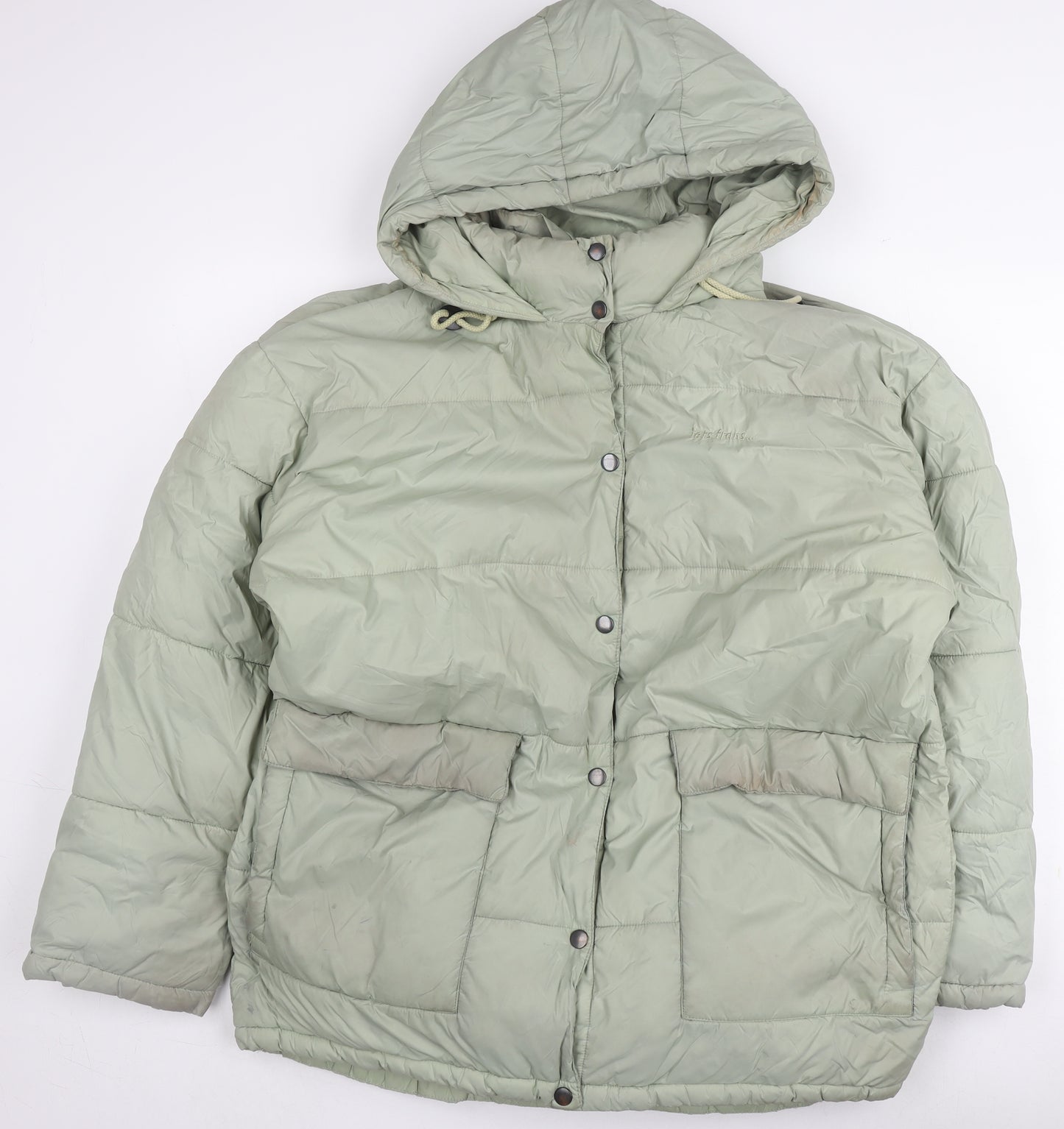 iets frans... Unisex Green Puffer Jacket, Hooded