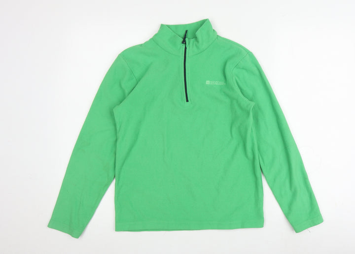 Mountain Warehouse Boys Green Fleece Pullover, 11-12 Years, 1/4 Zip
