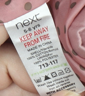 Next Girls Pink Belted Coat 5-6 Years, Casual Spring Outerwear