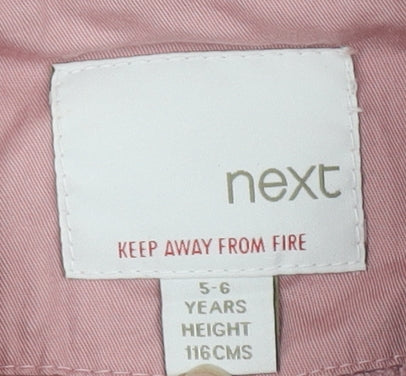 Next Girls Pink Belted Coat 5-6 Years, Casual Spring Outerwear