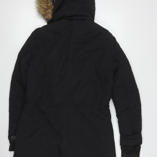 Levi's Women's Black Fur Trim Parka Coat, Medium