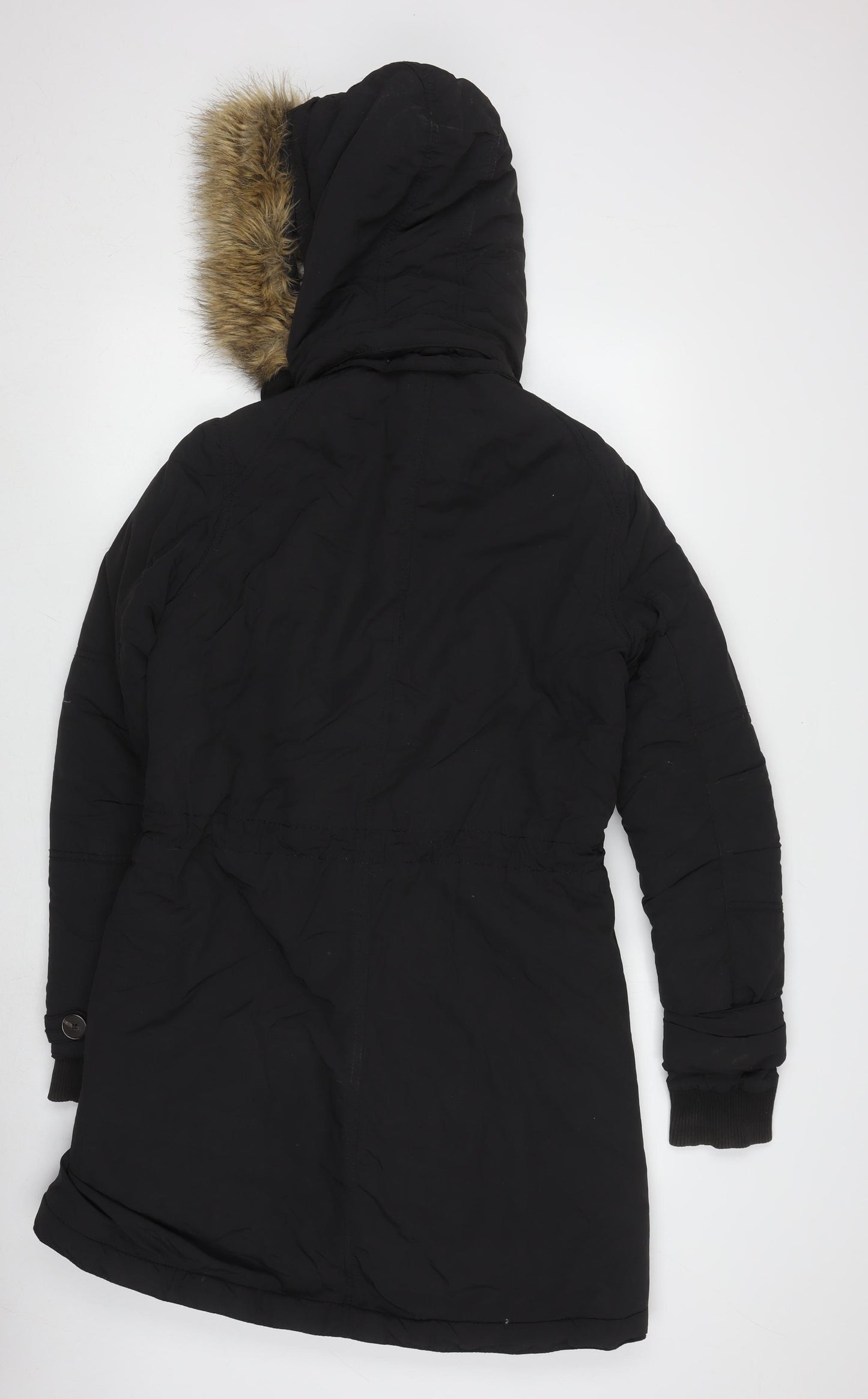 Levi's Women's Black Fur Trim Parka Coat, Medium