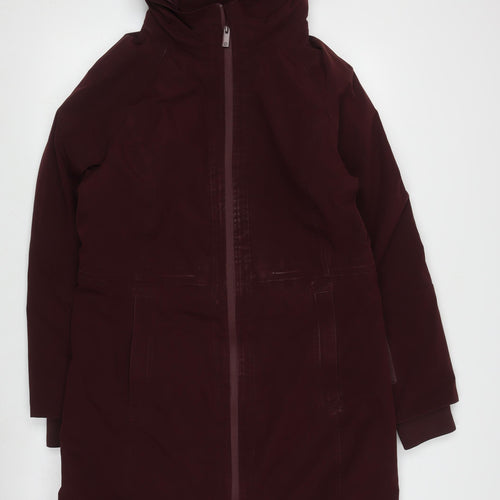 Marks and Spencer Women's Red Hooded Rain Coat Size 12