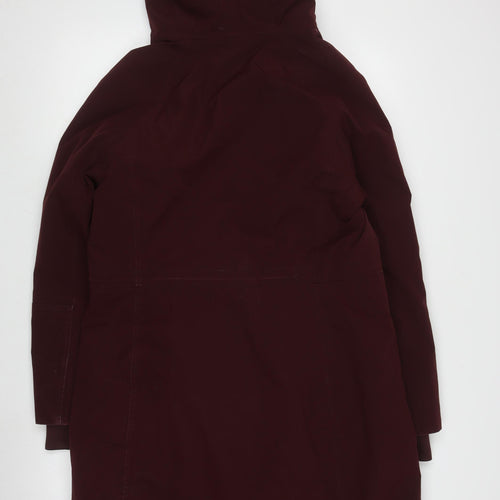 Marks and Spencer Women's Red Hooded Rain Coat Size 12