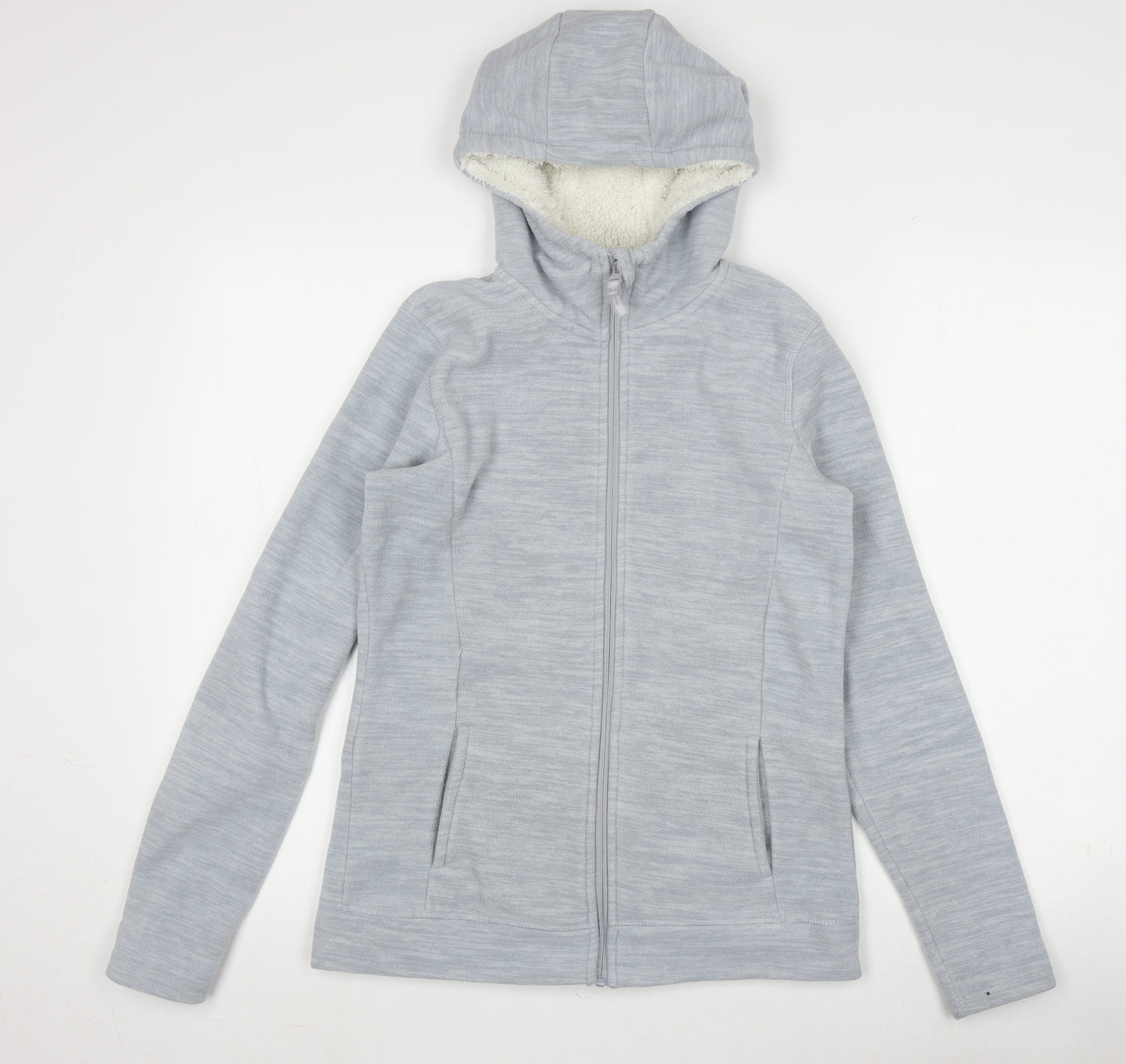 Mountain Warehouse Women's Grey Hooded Fleece Jacket Size 10
