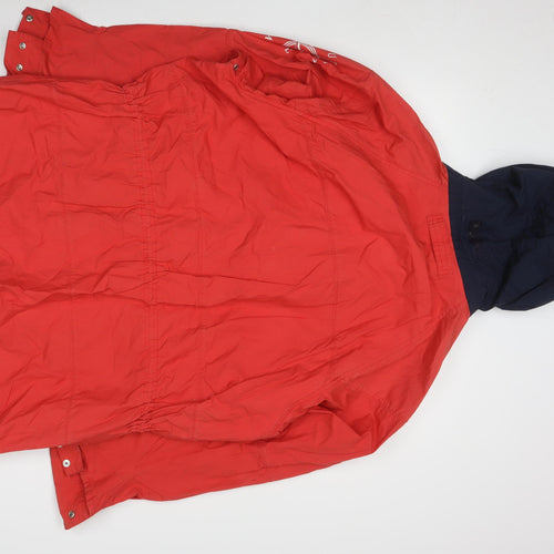 Nautica Men's Red Rain Coat Jacket with Hood Size L