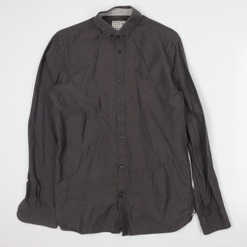 Jack & Jones Men's Grey Long Sleeve Cotton Shirt S