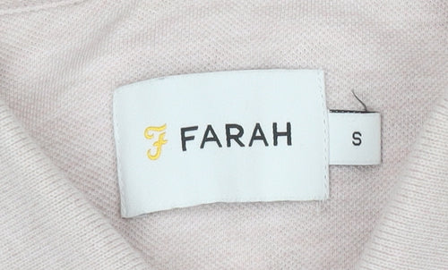 Farah Men's Pink Polo Shirt - Size S, Short Sleeve