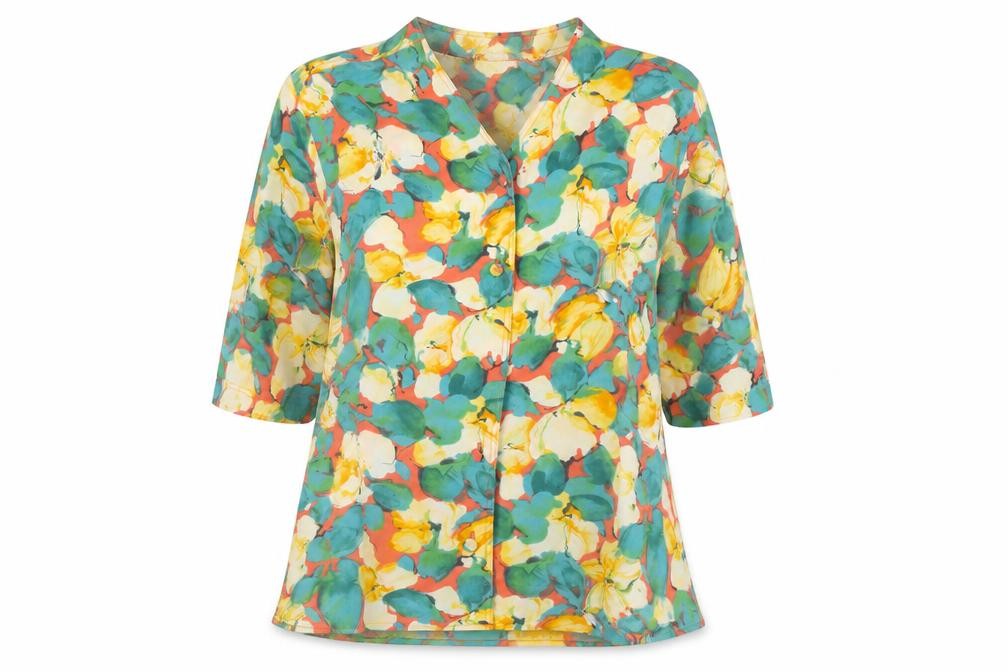 Front view of Viyella Women's Multicoloured Floral Tunic Blouse, size 12