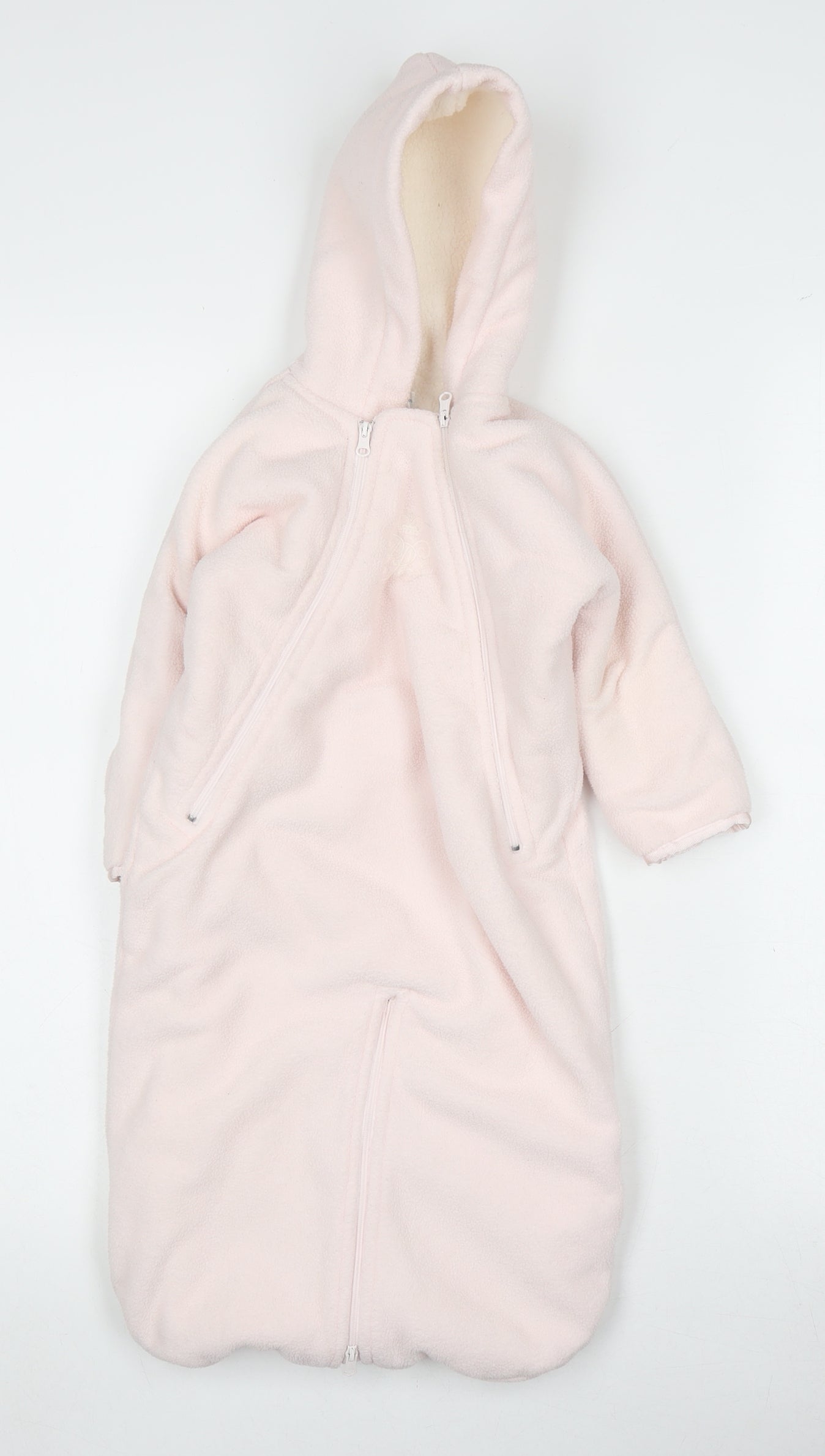 Ralph Lauren Unisex Pink Babygrow 9-12 Months Fleece Hooded