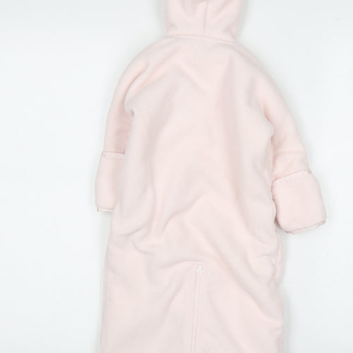 Ralph Lauren Unisex Pink Babygrow 9-12 Months Fleece Hooded