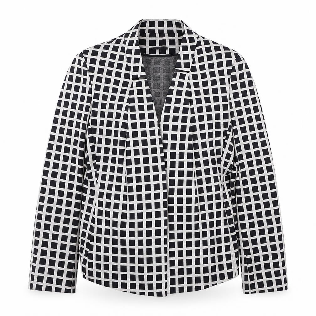 Front view of Marks & Spencer Women's Blazer, size 14, Black Check