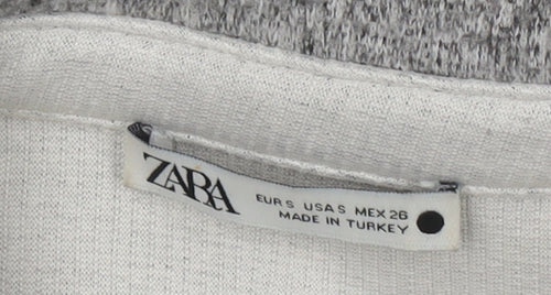 Zara Men's Grey Long Sleeve Knit Shirt - Size S