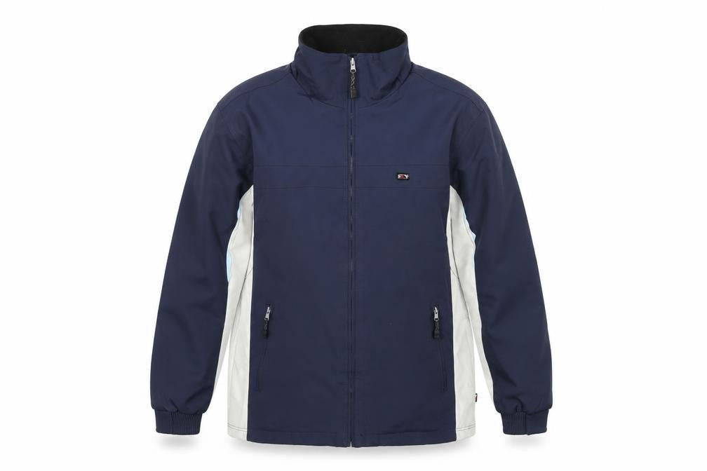 Front view of Trespass Men's L Blue Basic Jacket for Outdoor Adventures