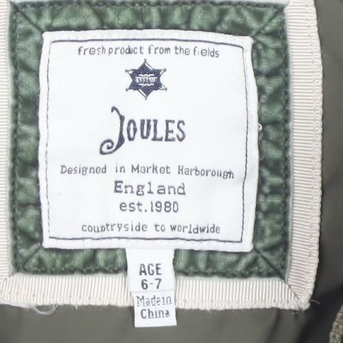 Joules Boys Green Bodywarmer 6-7 Years Lined Pockets
