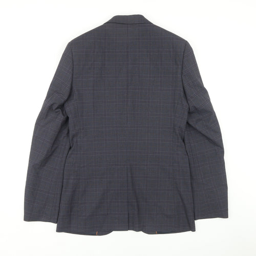 Marks and Spencer Men's Blue Plaid Blazer 36L