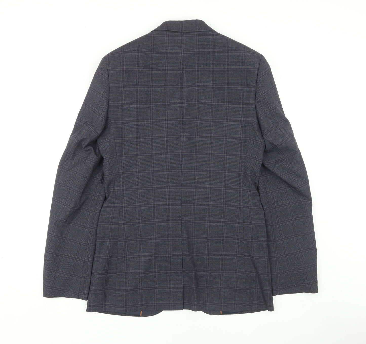 Marks and Spencer Men's Blue Plaid Blazer 36L