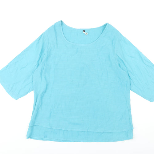 Bamboo Wardrobe Women's Blue Top, Medium, Casual Style