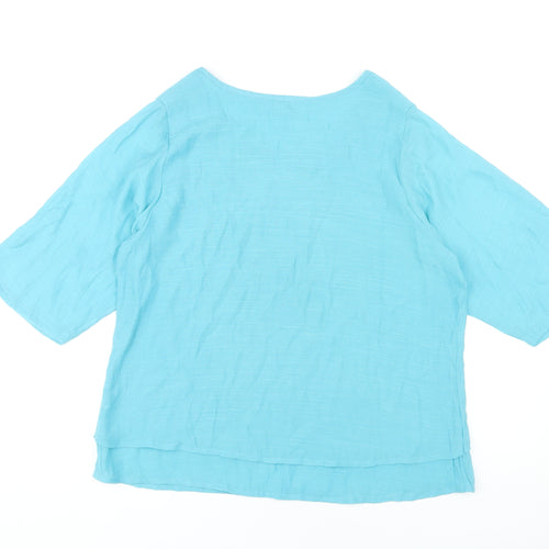 Bamboo Wardrobe Women's Blue Top, Medium, Casual Style