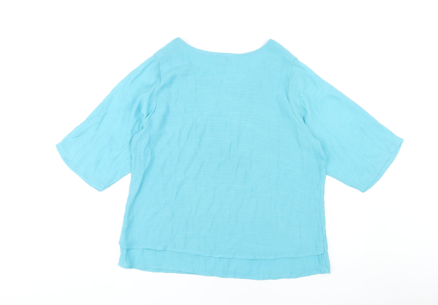 Bamboo Wardrobe Women's Blue Top, Medium, Casual Style