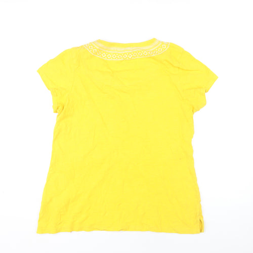 Brakeburn Women's Yellow Embroidered T-Shirt Size 14