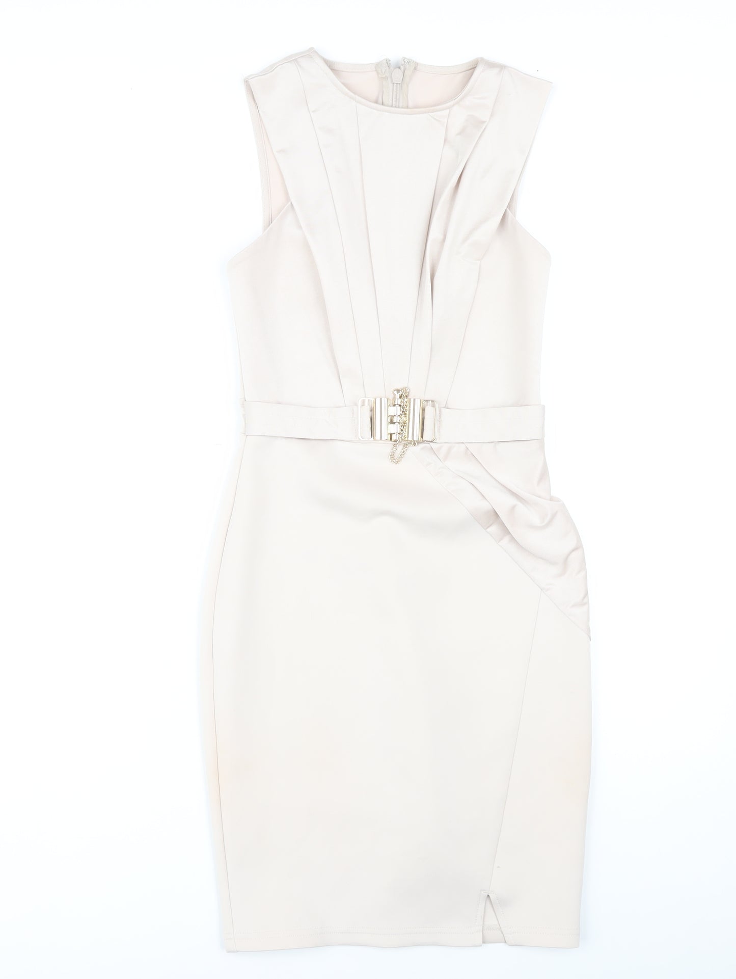 Lipsy London Ivory Sleeveless Sheath Dress - Size 8