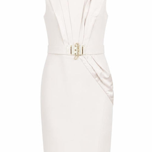 Lipsy London Ivory Sleeveless Sheath Dress - Size 8