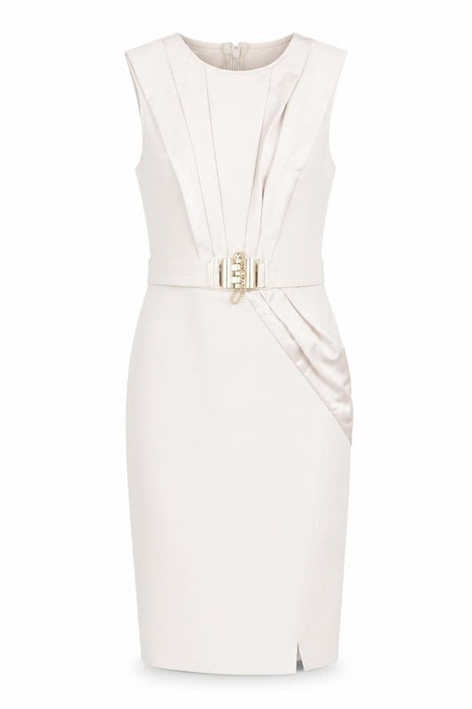 Lipsy London Ivory Sleeveless Sheath Dress - Size 8