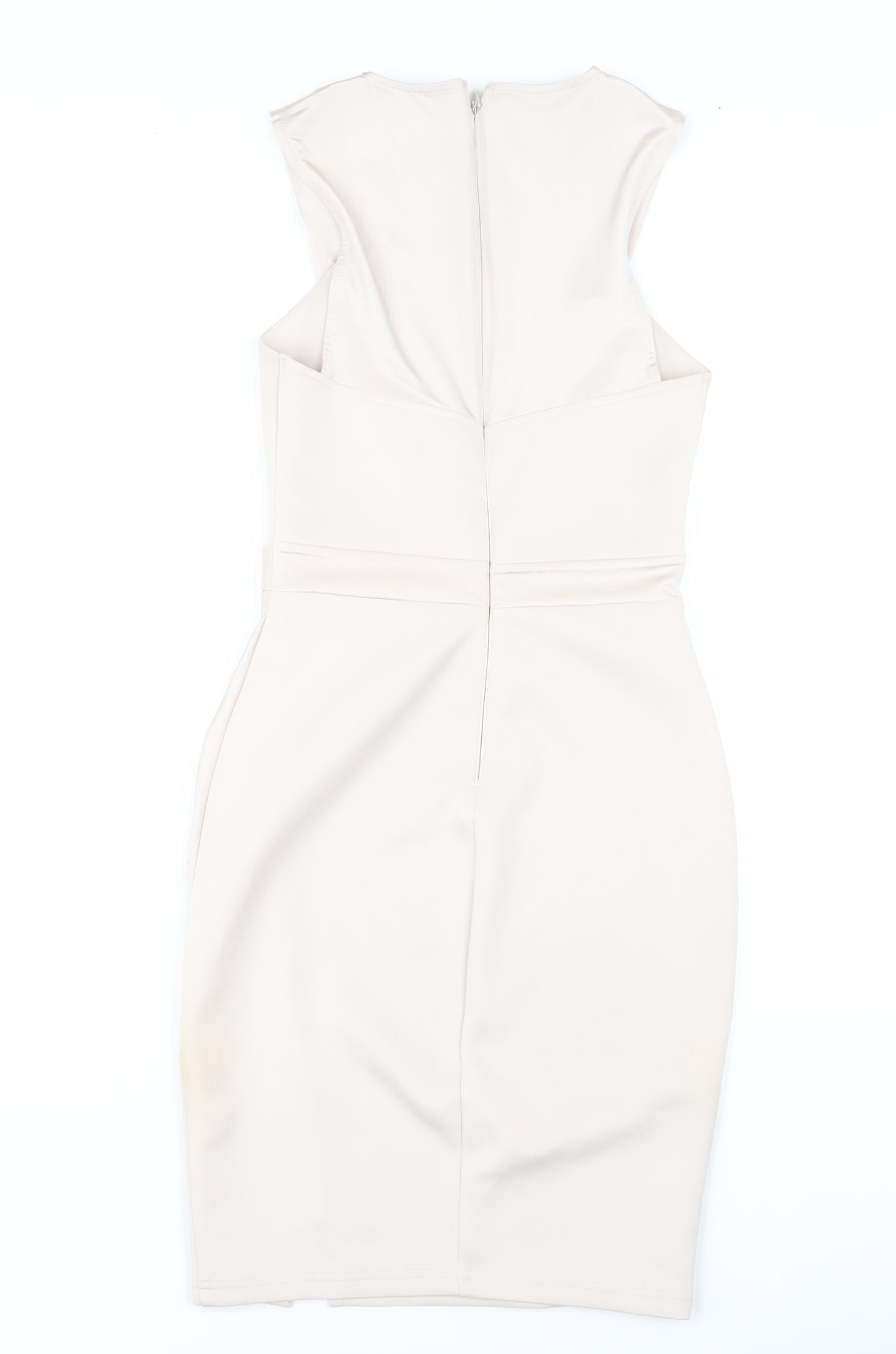 Lipsy London Ivory Sleeveless Sheath Dress - Size 8