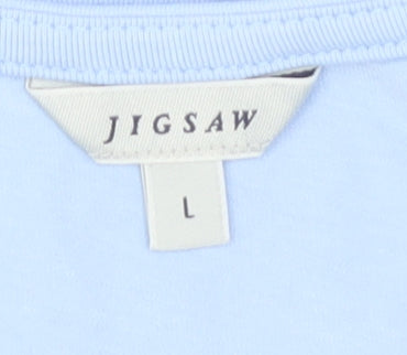 Jigsaw Women's Blue Long Sleeve T-Shirt, Size L