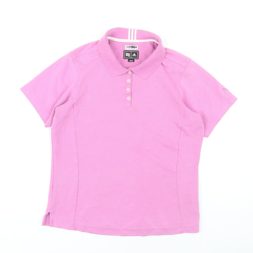 Adidas Women's Pink Polo Shirt M Casual Stretch